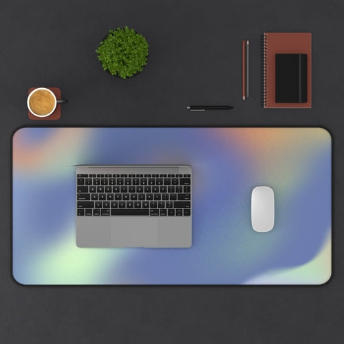 Green Glowing Swirls Desk Mat