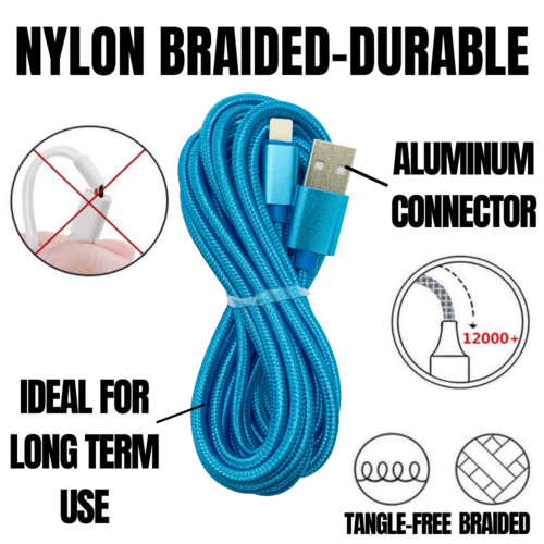 10ft Fast Charging Cable – 2 Pack