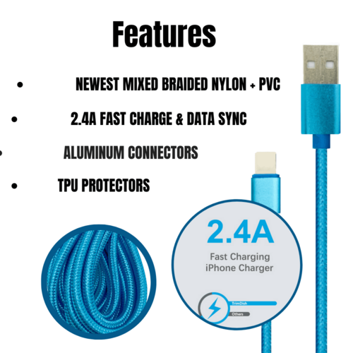 10ft Fast Charging Cable – 2 Pack